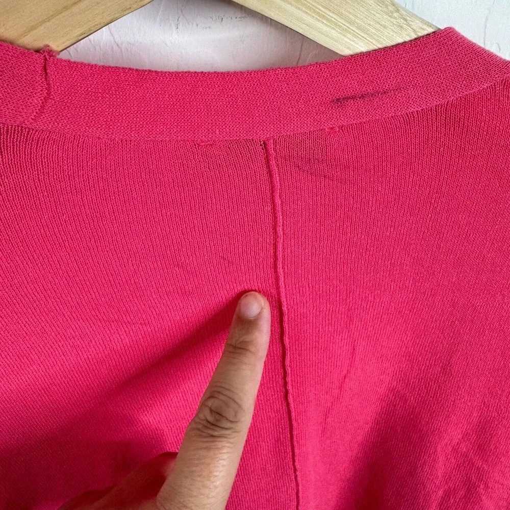 Chico's Women's Cardigan Sweater‎ Pink Cotton Blend Open Front Sz 1 Casual